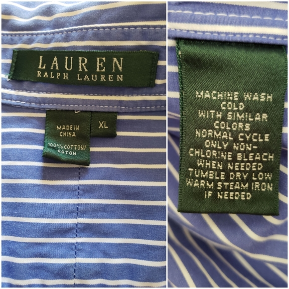 EUC Ralph Lauren Blue Pinstripe Button Down Shirt - Picture 6 of 6